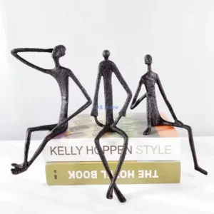 Kreative abstrakte menschliche Skulptur aus Metall, Gusseisen, schwarze Person, Desktop-Ornament, Wohnzimmer-Dekoration, Künstler, moderne Heimdekoration