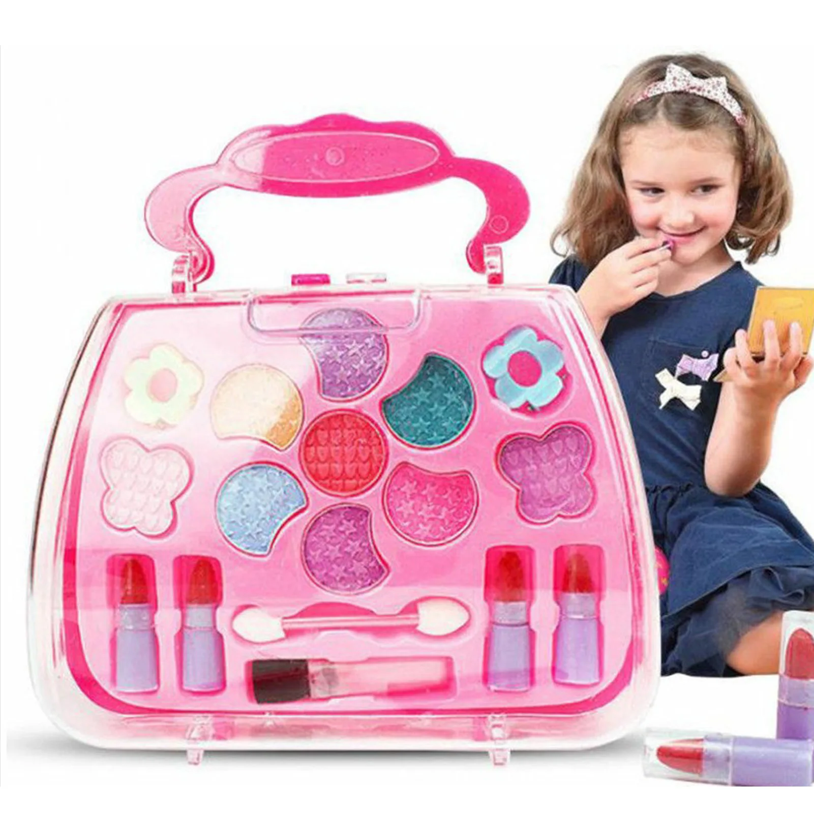 Make-Up-Spielzeug Für Mädchen, Kinder-Kosmetik-Set Mit Kosmetikkoffer, Rollenspiel, Anziehspielzeug Für Kinder, Kunststoff Make-Up-Spielzeug Für Mädchen, Kinder-Kosmetik-Set Mit Kosmetikkoffer, Rollenspiel, Anziehspielzeug Für Kinder, Kunststoff