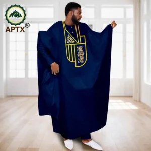 APTX Afrikanische Kleidung für Männer, muslimische Robe, weiße Tradition, Hochzeit, Party, Anzug, Hemd, Hose, 3-teiliges Set, Dashiki Agbada Ramada 2516047