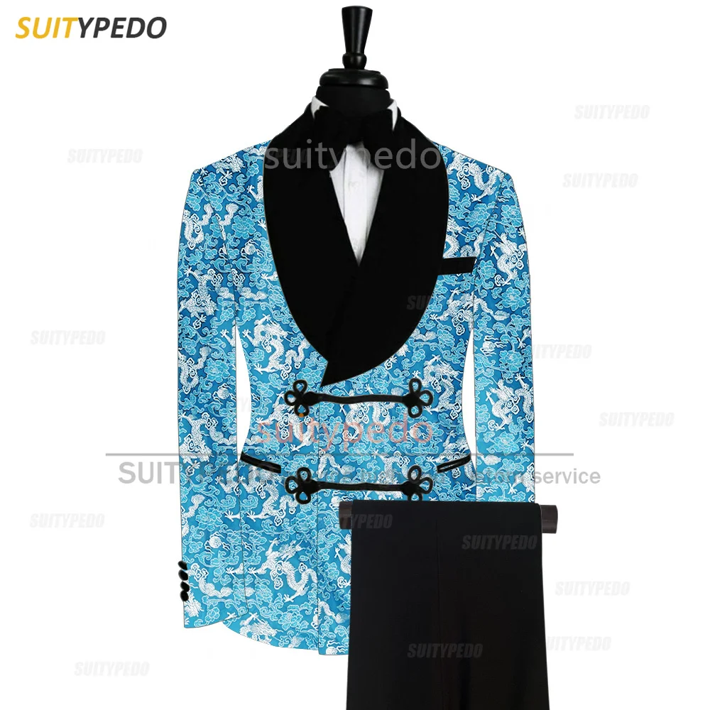 Slim Fit Men Suit Sets Wedding Groomsman Tailor-Made Jacquard Blazer Pants Outfits Fashion Gala Male Newest Luxury Tuxedos Slim Fit Men Suit Sets Wedding Groomsman Tailor-Made Jacquard Blazer Pants Outfits Fashion Gala Male Newest Luxury Tuxedos - Image 8