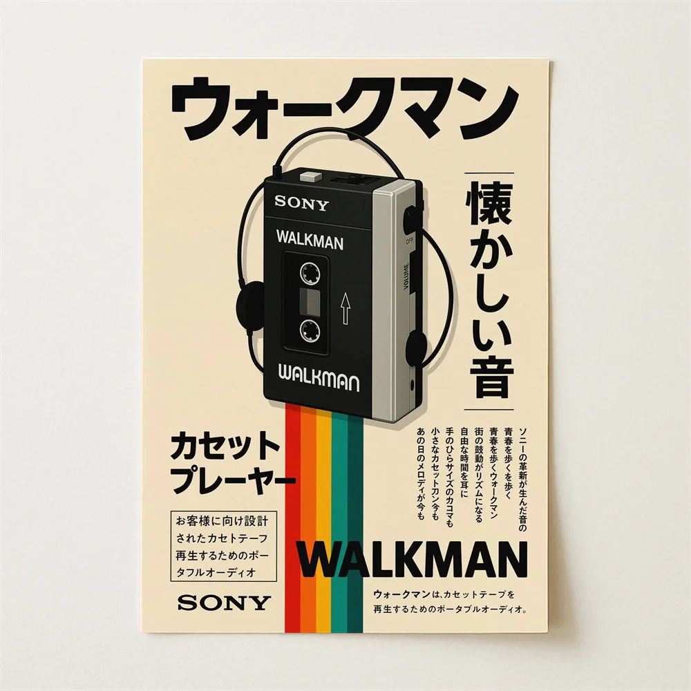 Retro-Bild-Camcorder, Kassetten, Japanische Kunst-Leinwandgemälde Und Wandgemälde Für Die Dekoration Ihres Zuhauses Und Ihres Wohnzimmers Retro-Bild-Camcorder, Kassetten, Japanische Kunst-Leinwandgemälde Und Wandgemälde Für Die Dekoration Ihres Zuhauses Und Ihres Wohnzimmers - Image 9
