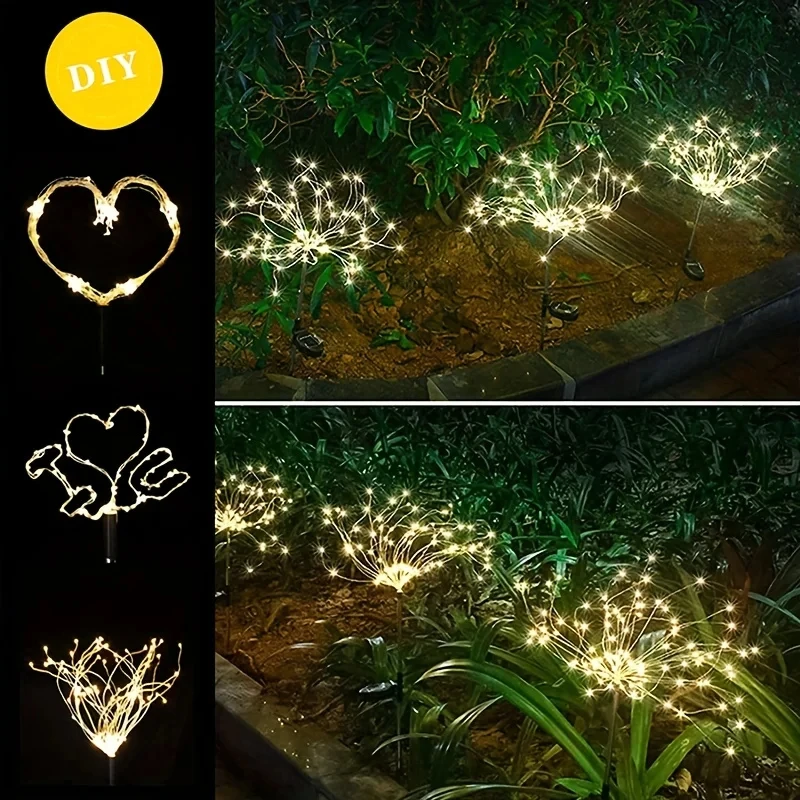 Solar Feuerwerk Lichter Im Freien Ip65 Wasserdicht Solar 8 Beleuchtungs Modi Lichterkette Licht Weihnachts Beleuchtung Garten Dekoration Solar Feuerwerk Lichter Im Freien Ip65 Wasserdicht Solar 8 Beleuchtungs Modi Lichterkette Licht Weihnachts Beleuchtung Garten Dekoration - Image 3