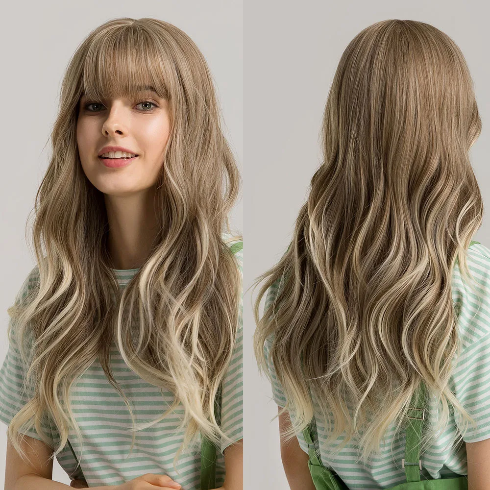 Henry Margu Lange Gewellte Blonde Synthetische Perücken Platin Tägliche Naturhaarperücken Mit Pony Cosplay Perücke Für Frauen Hitzebeständig Henry Margu Lange Gewellte Blonde Synthetische Perücken Platin Tägliche Naturhaarperücken Mit Pony Cosplay Perücke Für Frauen Hitzebeständig - Image 10