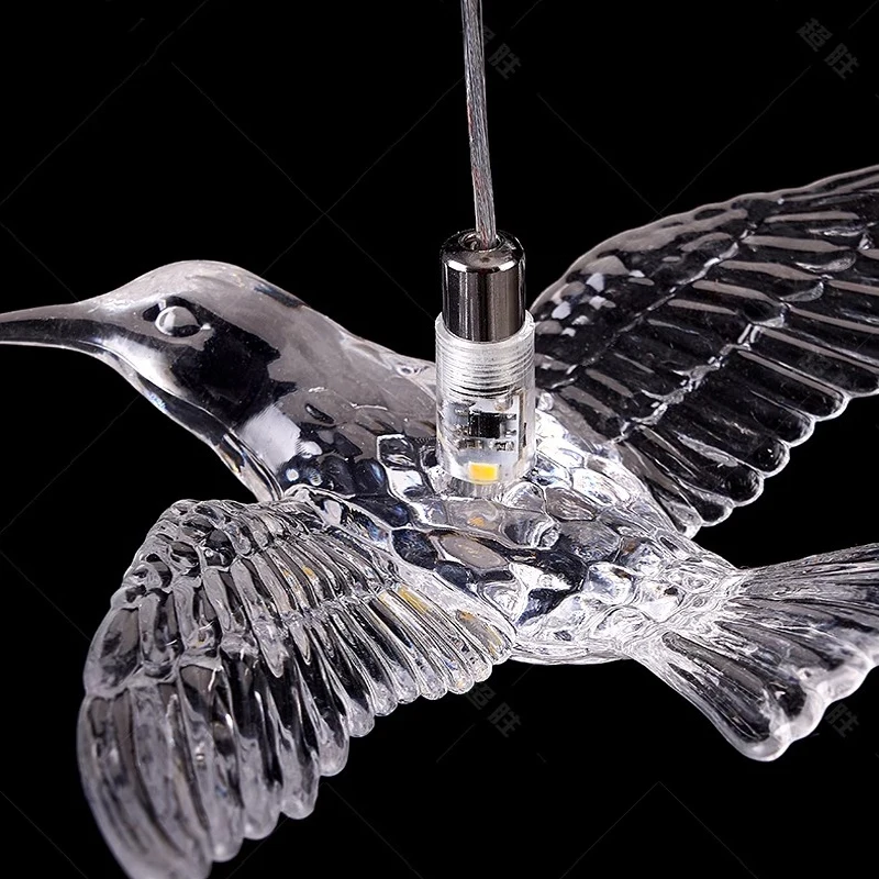Italienischer Led-Kronleuchter Mit Vogeldesign Für Treppenhaus, Luxuriöse Wohnzimmer-Hängeleuchte, Flur, Lange Spiralförmige Acryllampe Italienischer Led-Kronleuchter Mit Vogeldesign Für Treppenhaus, Luxuriöse Wohnzimmer-Hängeleuchte, Flur, Lange Spiralförmige Acryllampe - Image 2