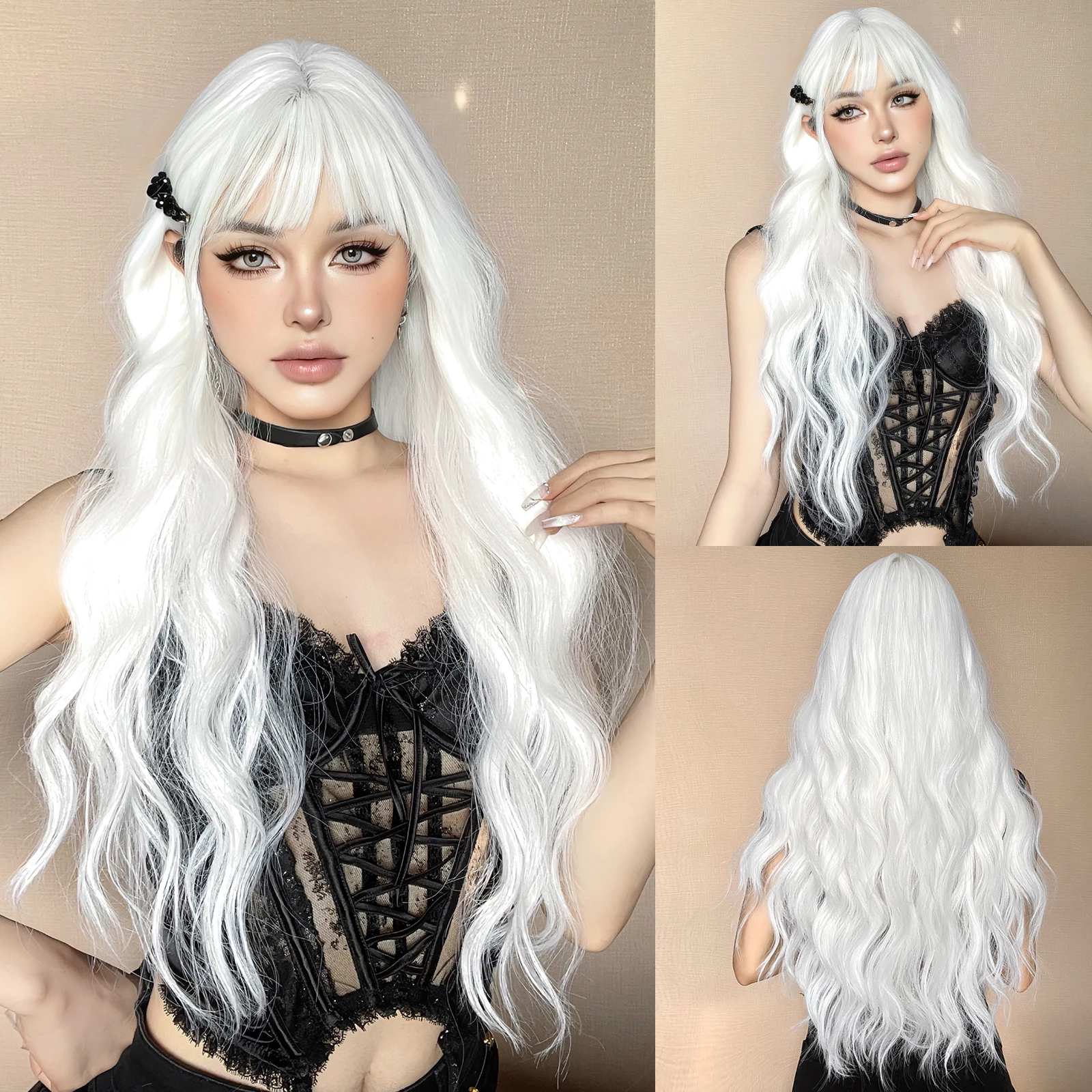 Allbell Magique Blue Hair Wig With Bangs Long Wavy Synthetic Wig Baby Blue Curly Wig For Women Daily Party Use Heat Resistant Allbell Magique Blue Hair Wig With Bangs Long Wavy Synthetic Wig Baby Blue Curly Wig For Women Daily Party Use Heat Resistant - Image 16