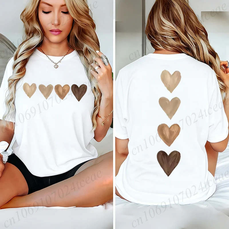 Women'S Gothic Heart Print T Shirt Vintage Retro Casual Tee Clothing Short Sleeve Crew Neck Graphic Top Summer Fashion T-Shirts Women'S Gothic Heart Print T Shirt Vintage Retro Casual Tee Clothing Short Sleeve Crew Neck Graphic Top Summer Fashion T-Shirts - Image 4