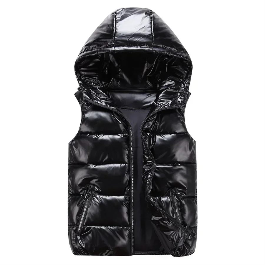 Männer Winter Mit Kapuze Gepolsterte Weste Glänzend Ärmellose Jacke Casual Outwear Verdicken Warme Mantel Wasserdichte Weste Männer Kleidung 4Xl Männer Winter Mit Kapuze Gepolsterte Weste Glänzend Ärmellose Jacke Casual Outwear Verdicken Warme Mantel Wasserdichte Weste Männer Kleidung 4Xl - Image 7