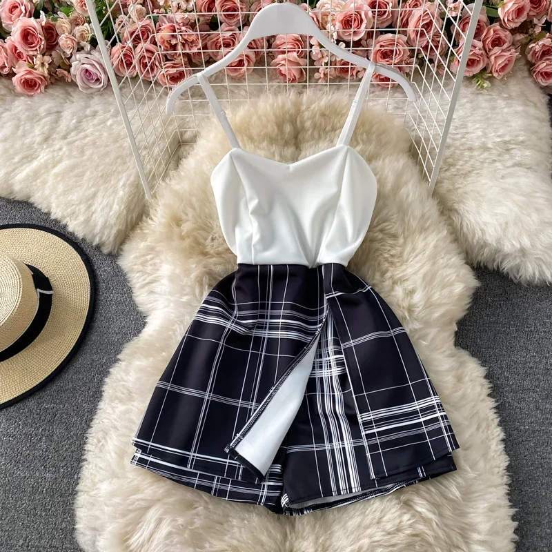 2021 Plaid Bodysuit Woman Sexy Bodysuits Strap Jumpsuits Woman Rompers For Women Shorts Hot Playsuit 2021 Plaid Bodysuit Woman Sexy Bodysuits Strap Jumpsuits Woman Rompers For Women Shorts Hot Playsuit - Image 2