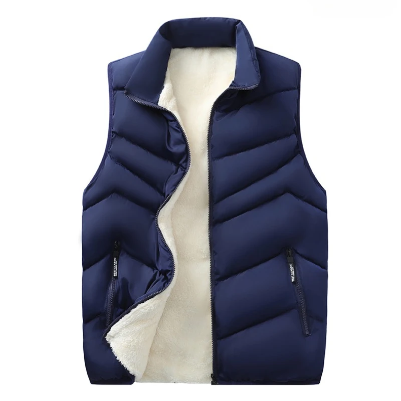 Winter Business Wolle Gefüttert Weste Jacke Männer Slim Fit Stehkragen Ärmellose Puffer Jacken Herbst Casual Weste Männer Warme Mantel Winter Business Wolle Gefüttert Weste Jacke Männer Slim Fit Stehkragen Ärmellose Puffer Jacken Herbst Casual Weste Männer Warme Mantel - Image 6