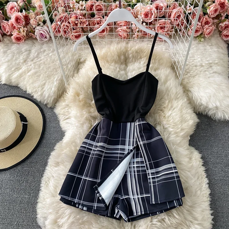 2021 Plaid Bodysuit Woman Sexy Bodysuits Strap Jumpsuits Woman Rompers For Women Shorts Hot Playsuit 2021 Plaid Bodysuit Woman Sexy Bodysuits Strap Jumpsuits Woman Rompers For Women Shorts Hot Playsuit - Image 3