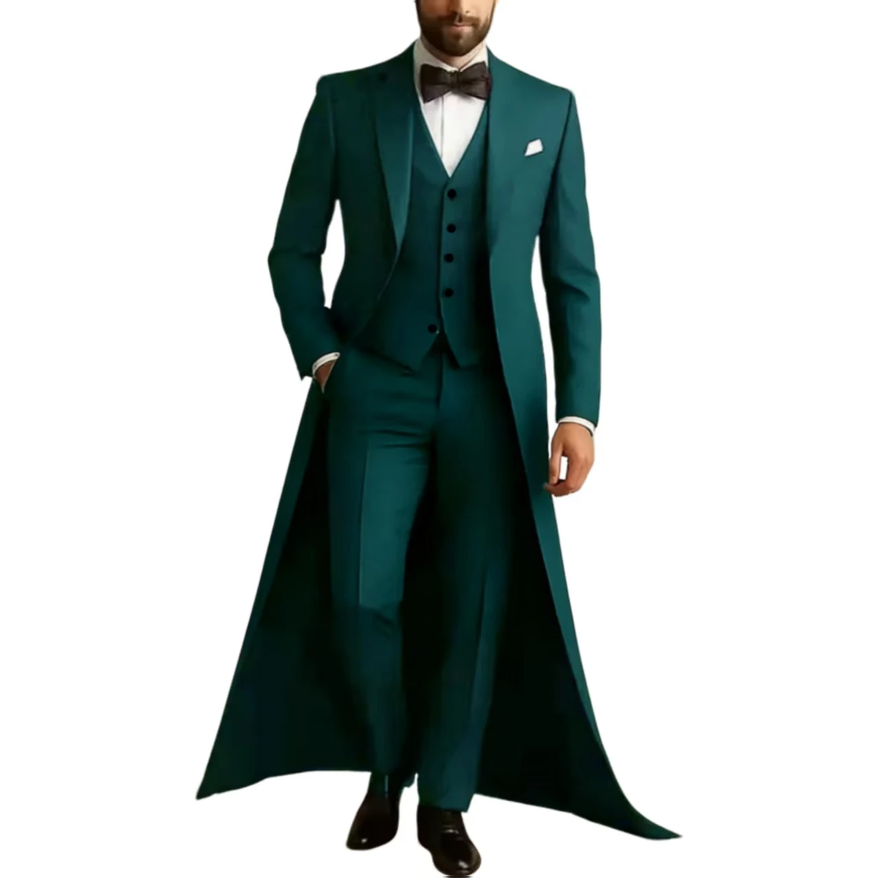 Long Jacket Business Formal Men Suit Groom Groomsman Tailored Costume Homme 3-Piece Fashion Clothing Set Jacket Pants Vest Long Jacket Business Formal Men Suit Groom Groomsman Tailored Costume Homme 3-Piece Fashion Clothing Set Jacket Pants Vest – Bild 11