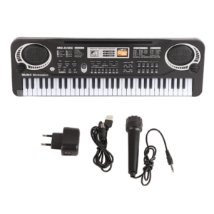 Elektrische Klavier-Musikinstrumente, 61 Tasten, elektrische digitale Tastatur, Klavier-Musikinstrumente für Kinder mit Mikrofon