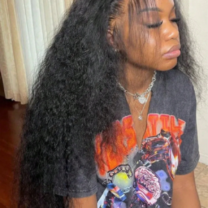 42 Zoll 13x4 13x6 Deep Curly Lace Frontal Perücke, 250% Dichte, Echthaar, vorgezupft, brasilianisches Echthaar, Perücken für Damen