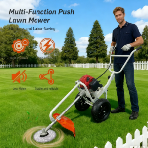 Hand-pushed Lawn Mower 2-Stroke 4-Stroke Grass Cutter Lawn Trimmer Wheeled Lawn Mower Push-type Portable Land-Clearing Weeder