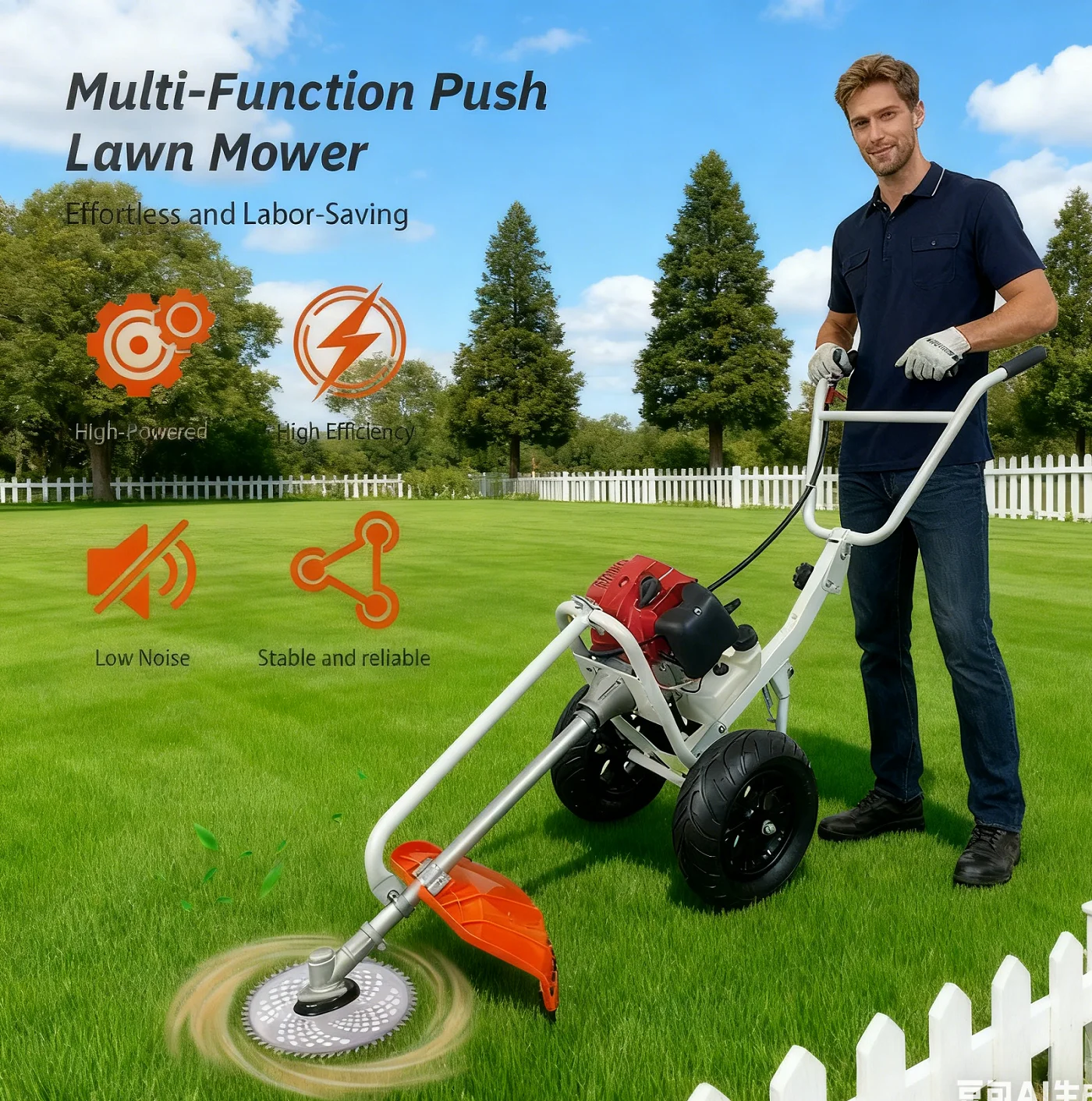 Hand-Pushed Lawn Mower 2-Stroke 4-Stroke Grass Cutter Lawn Trimmer Wheeled Lawn Mower Push-Type Portable Land-Clearing Weeder Hand-Pushed Lawn Mower 2-Stroke 4-Stroke Grass Cutter Lawn Trimmer Wheeled Lawn Mower Push-Type Portable Land-Clearing Weeder