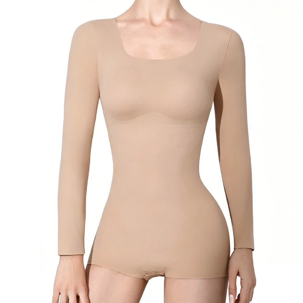 1 Stück Damen Langarm-Kompressions-Bodysuit, Rundhalsausschnitt Bauchkontrolle Bodyshaper, Schlanker Formgebender Bodysuit 1 Stück Damen Langarm-Kompressions-Bodysuit, Rundhalsausschnitt Bauchkontrolle Bodyshaper, Schlanker Formgebender Bodysuit - Image 17
