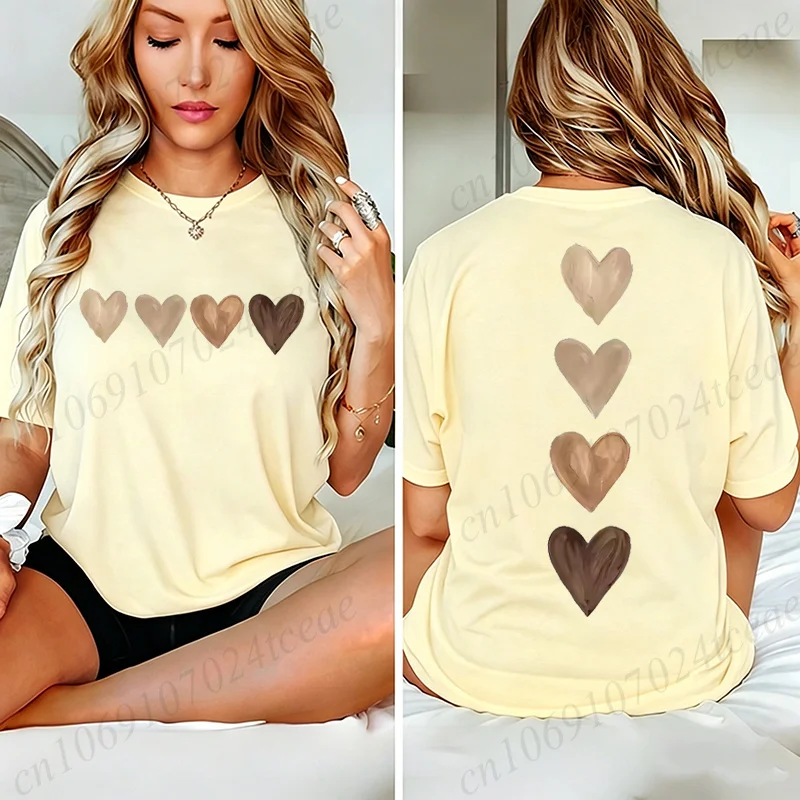 Women'S Gothic Heart Print T Shirt Vintage Retro Casual Tee Clothing Short Sleeve Crew Neck Graphic Top Summer Fashion T-Shirts Women'S Gothic Heart Print T Shirt Vintage Retro Casual Tee Clothing Short Sleeve Crew Neck Graphic Top Summer Fashion T-Shirts - Image 9