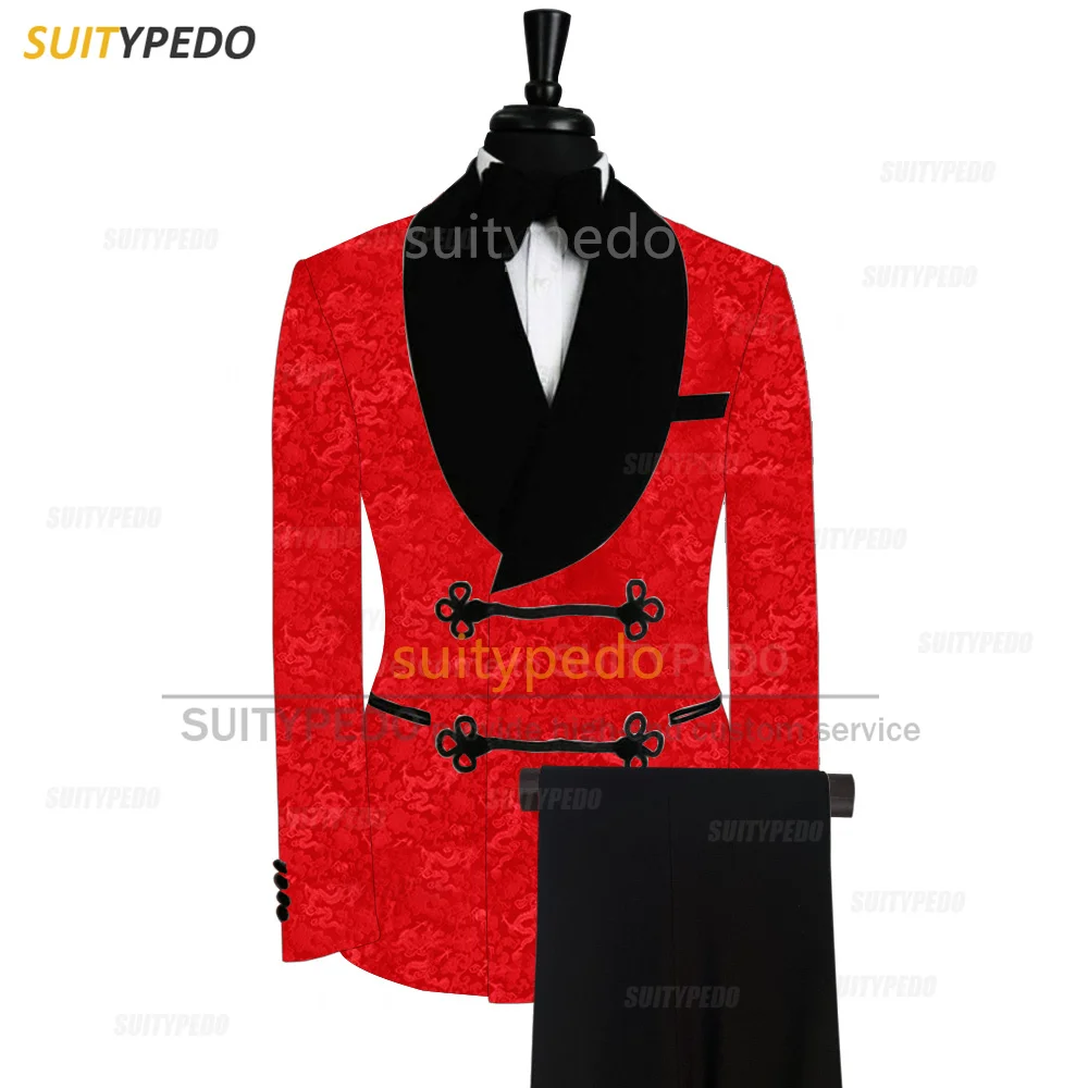 Slim Fit Men Suit Sets Wedding Groomsman Tailor-Made Jacquard Blazer Pants Outfits Fashion Gala Male Newest Luxury Tuxedos Slim Fit Men Suit Sets Wedding Groomsman Tailor-Made Jacquard Blazer Pants Outfits Fashion Gala Male Newest Luxury Tuxedos - Image 14