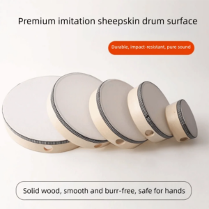 Instrument 4/6/8/10 Inch Wooden Hand Drum Wood Frame Safe Percussion Toy Handheld Convenient Carry Musical Instrument Toy Create