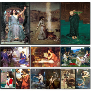John William Waterhouse Vintage-Wandkunst-Poster, magischer Kreis, Hexe, Leinwandgemälde, Druck, Jason und Medea, Bild für Heimdekoration