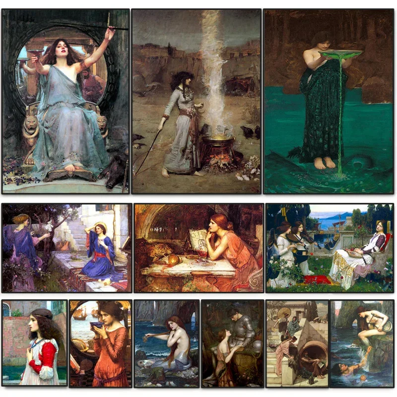 John William Waterhouse Vintage-Wandkunst-Poster, Magischer Kreis, Hexe, Leinwandgemälde, Druck, Jason Und Medea, Bild Für Heimdekoration John William Waterhouse Vintage-Wandkunst-Poster, Magischer Kreis, Hexe, Leinwandgemälde, Druck, Jason Und Medea, Bild Für Heimdekoration