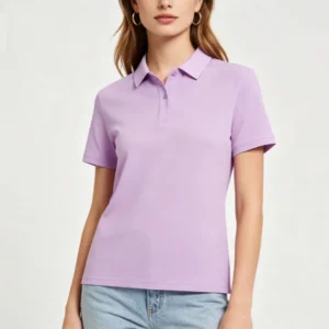 Women Short Sleeve Polo Shirt Men Solid Color Collared T-Shirt Slim Fit Casual Office Work Business Basic Couple Daily Wear Top