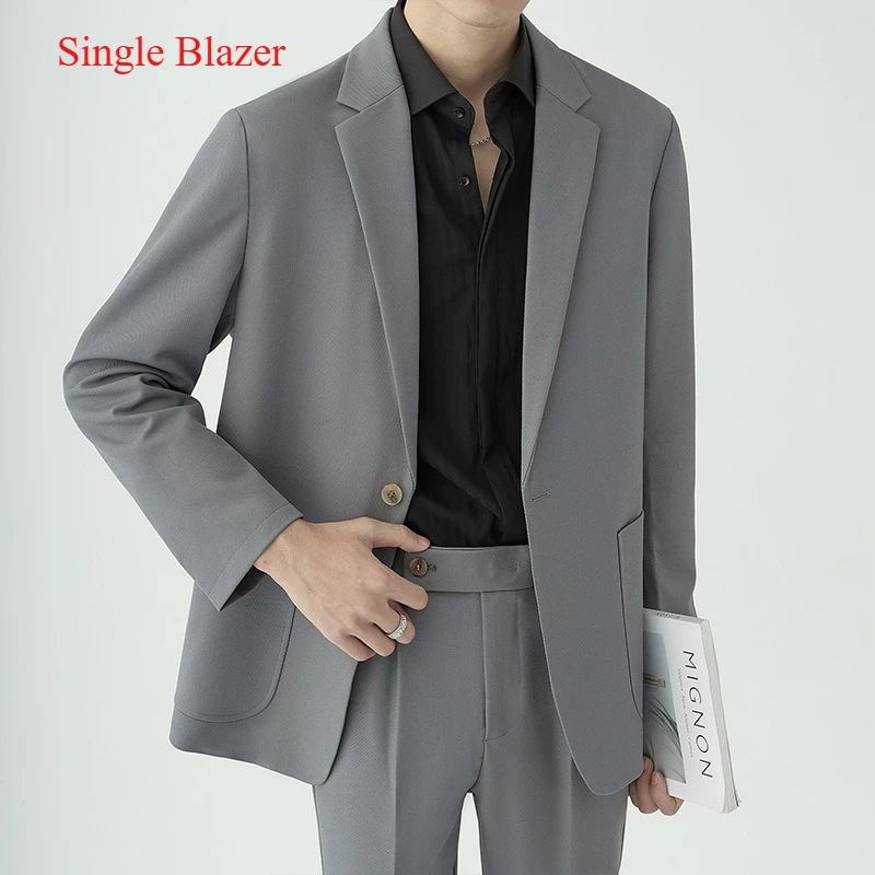 Suits Men'S Fashionable Banquet Solid-Color Dance Host Casual Wedding Banquet Dress Performance Korean-Style Rugged Smart Suit Suits Men'S Fashionable Banquet Solid-Color Dance Host Casual Wedding Banquet Dress Performance Korean-Style Rugged Smart Suit - Image 11