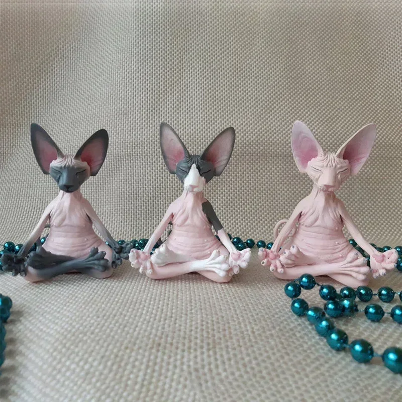 Kreative Glückliche Katzen-Buddha-Statue, Meditations-Yoga-Sphinx-Figur, Kunstharz-Handwerk Für Haus, Garten Und Außenbereich, Kunstskulptur-Dekoration Kreative Glückliche Katzen-Buddha-Statue, Meditations-Yoga-Sphinx-Figur, Kunstharz-Handwerk Für Haus, Garten Und Außenbereich, Kunstskulptur-Dekoration – Bild 3