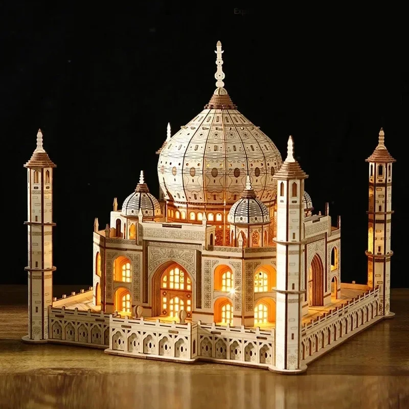 3D Holz Puzzle Haus Royal Castle Taj Mahal Mit Licht Montage Spielzeug Für Kinder Erwachsene Diy Modell Kits Schreibtisch Dekoration Für Geschenke 3D Holz Puzzle Haus Royal Castle Taj Mahal Mit Licht Montage Spielzeug Für Kinder Erwachsene Diy Modell Kits Schreibtisch Dekoration Für Geschenke
