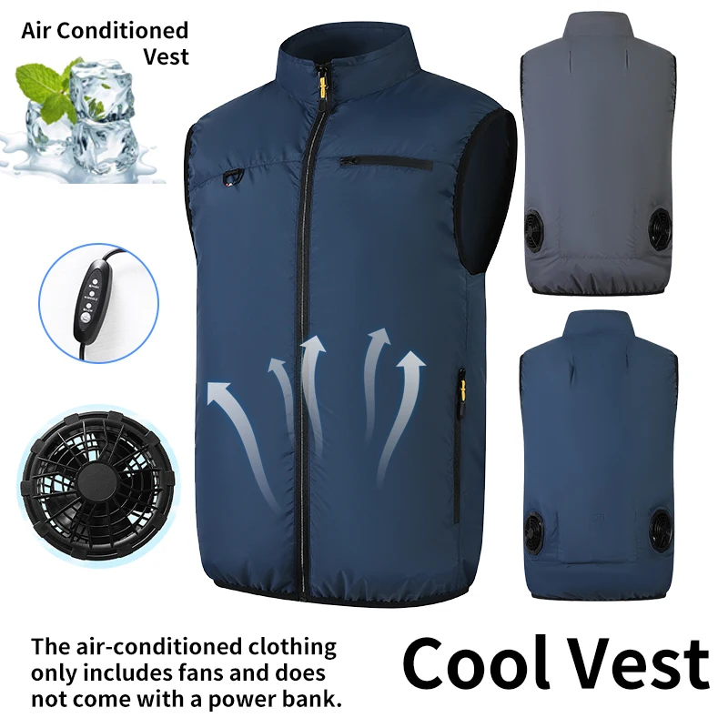 Herren Sommer Kühlweste Mit Ventilator, Sonnenschutz, Atmungsaktive Arbeitskleidung Für Angeln, Wandern Und Outdoor-Arbeit Bei Hohen Temperaturen Herren Sommer Kühlweste Mit Ventilator, Sonnenschutz, Atmungsaktive Arbeitskleidung Für Angeln, Wandern Und Outdoor-Arbeit Bei Hohen Temperaturen - Image 5