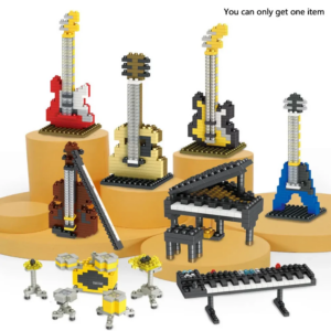 Mini-Musikinstrument-Bausteine, Klavier oder Gitarre, Tastatur oder Bass oder Trommeln, DIY-Lernspielzeug für Jungen und Mädchen!