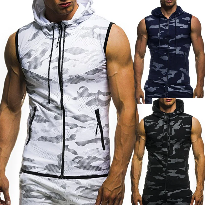 2025 Neue Mode Zipper Strickjacke Pullover Herren Ärmellose Weste Mit Kapuze Jacke Plus Größe S-4Xl Streetwear Weste Hoodies 2025 Neue Mode Zipper Strickjacke Pullover Herren Ärmellose Weste Mit Kapuze Jacke Plus Größe S-4Xl Streetwear Weste Hoodies - Image 3