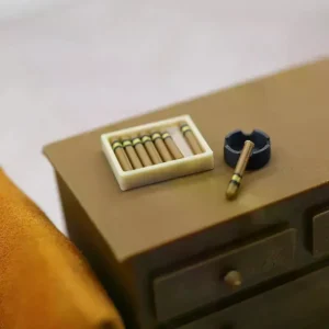 Miniatur-Zigarrenaschenbecher-Set für Rollenspiele, Puppenhaus-Zigarettenornament-Dekoration im Maßstab 1:12