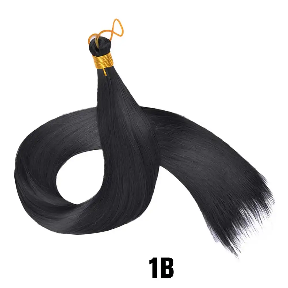 28 Inch 150G Bone Straight Silky Crochet Braiding Hair Synthetic Bulk High Temperature Hair Bundles Extension For Women 28 Inch 150G Bone Straight Silky Crochet Braiding Hair Synthetic Bulk High Temperature Hair Bundles Extension For Women - Image 7