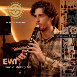 SUNRISE MELODY M1 Digitales Blasinstrument mit Touch-Tasten & Eingebautem Lautsprecher, Anfängerfreundliches EWI, Elektronisches Saxophon