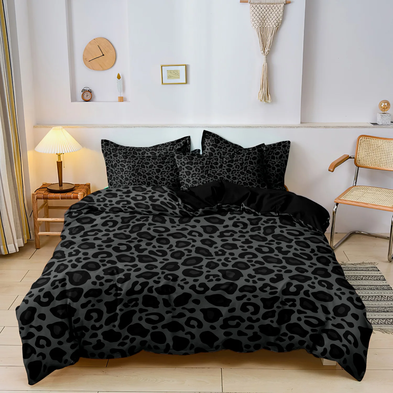 3Pcs Dark Leopard Print Fashion Duvet Cover Set(1Duvet Cover + 2 Pillowwases) High-Definition Printed Luxurybedding Set 3Pcs Dark Leopard Print Fashion Duvet Cover Set(1Duvet Cover + 2 Pillowwases) High-Definition Printed Luxurybedding Set
