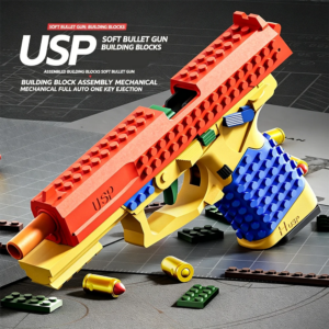 Automatische Spielzeugpistole mit Hülsenauswurf Mini-Blaster für Schießspiele Lehrreiches STEM-Spielzeug