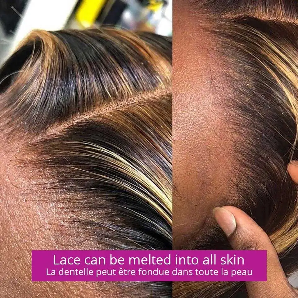 13X4 13X6 Hd Highlight Spitze Frontal Perücke Menschenhaar Honig Blonde Körper Welle Spitze Front Perücken Für Frauen Leimlose Perücken Vor Gezupft 13X4 13X6 Hd Highlight Spitze Frontal Perücke Menschenhaar Honig Blonde Körper Welle Spitze Front Perücken Für Frauen Leimlose Perücken Vor Gezupft - Image 2