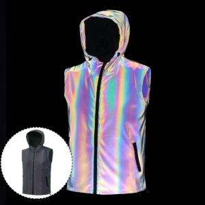 Nacht Reflektierende Weste männer Frühling Sommer Dünne Mit Kapuze Mode Lässig Outdoor Laufen Tanzen Hip-hop Streetwear Leuchtende Kleidung