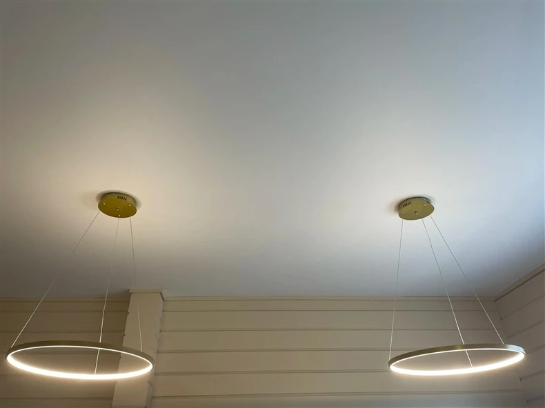 Nordischer LED-Ringkronleuchter aus Aluminium – Pendelleuchte Schwarz/Weiß/Gold für Esszimmer – Bild 5