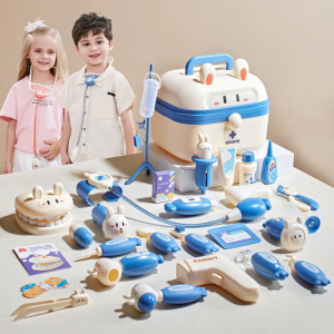 Arzt-Spielset für Kinder – medizinisches Set, Spielzeug mit Stethoskop, Spritze, Zahnarztwerkzeugen, pädagogisches Rollenspiel-Geschenk für Jungen und Mädchen