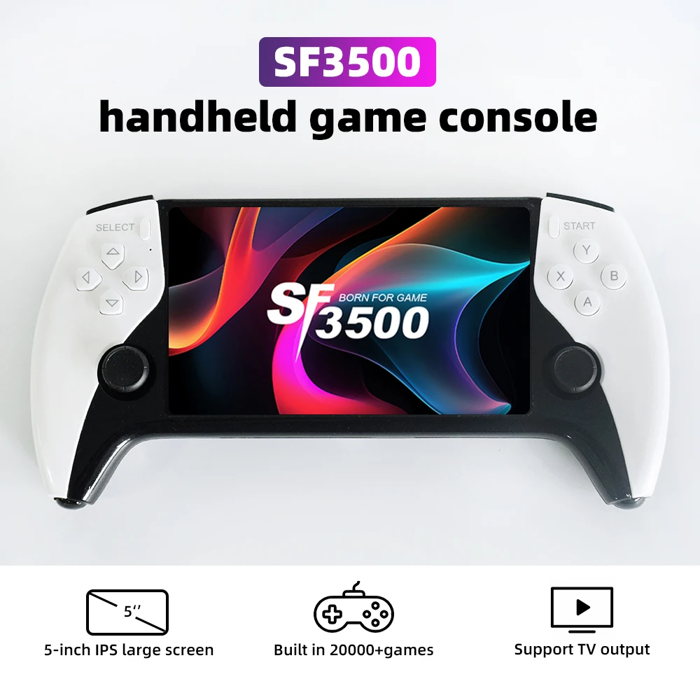 Sf3500 Handheld Game Console, 5-Inch Ips Large Screen Portable Game Console, Built-In 20000+ Games, Supports Fhd Output Sf3500 Handheld Game Console, 5-Inch Ips Large Screen Portable Game Console, Built-In 20000+ Games, Supports Fhd Output