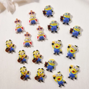 20pcs Cartoon Resin Minions Mini Nail Charm Art Flatback Acrylic Figurines DIY Miniatures Decor Craft