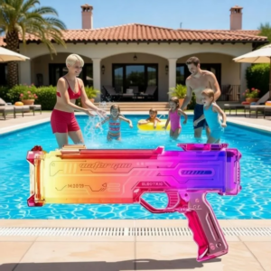 Elektrische Wasserpistole für Kinder mit LED-Lichtern und Sound, Automatisches Schießen, Wasserspritzpistole, Sommer-Outdoor-Pool-Spielzeug für Kinder