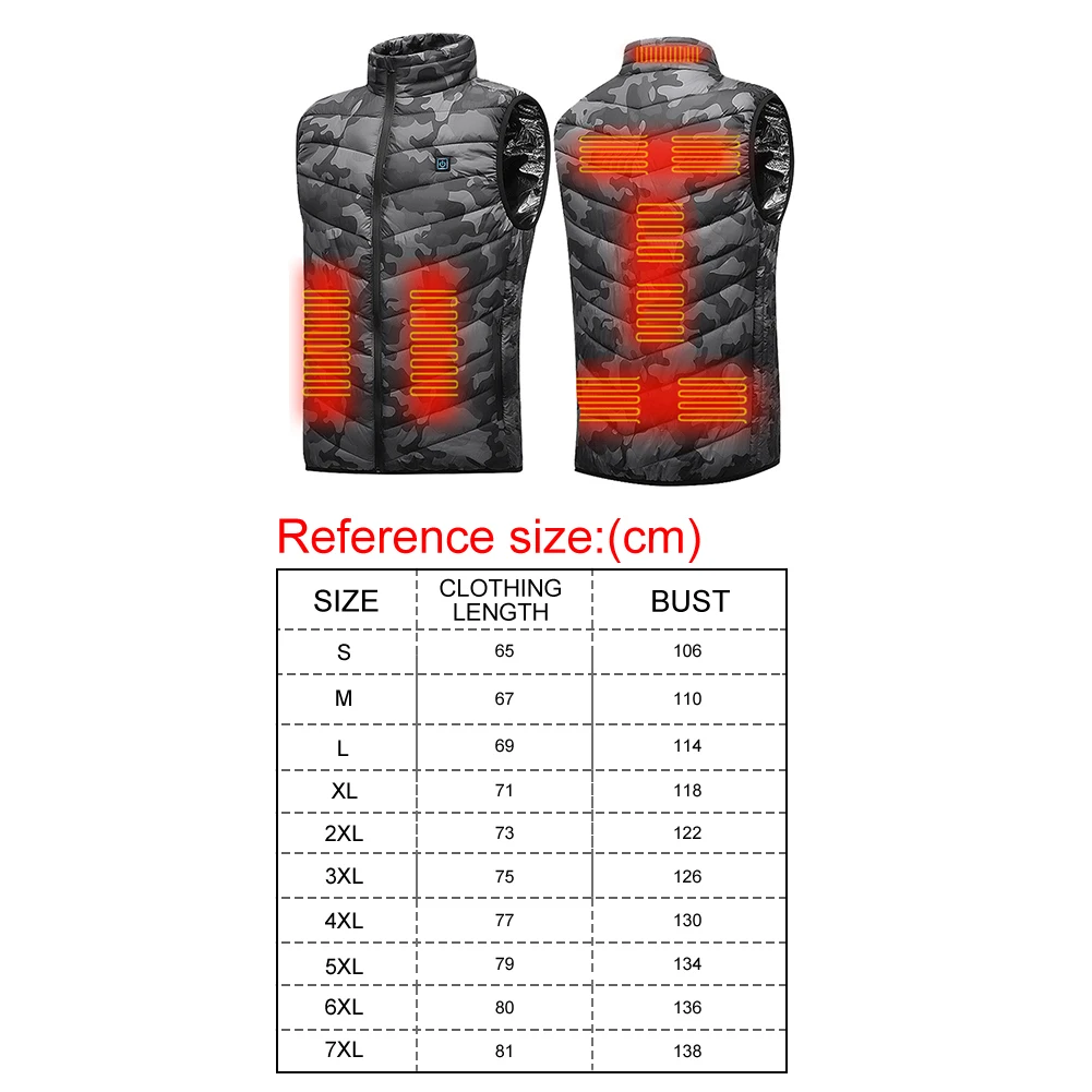 9 Bereiche Beheizte Weste Herrenjacke Beheizt Winter Damen Elektrische Usb-Heizung Bergjacke Mann Thermoweste Körperwärmer Mantel M-7Xl 9 Bereiche Beheizte Weste Herrenjacke Beheizt Winter Damen Elektrische Usb-Heizung Bergjacke Mann Thermoweste Körperwärmer Mantel M-7Xl - Image 9