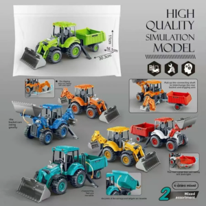 Neues Kinder-Spielzeug: 2-in-1 Bulldozer-Bagger, Simuliertes Plastikfahrzeug, Druckguss-Baufahrzeug, Konstruktionsspielzeug für Jungen