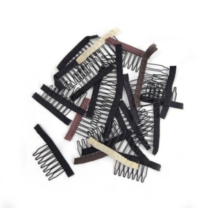 50Pcs Steel Wig Combs And Clips 4/5/6/7 Teeth Wig Comb with Cloth for Making Wig Caps Wig Secure Combs
