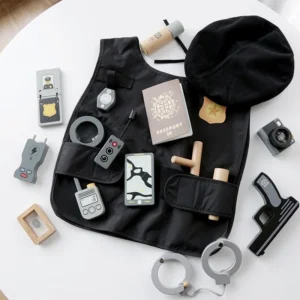 Kinder Pretend Spielen Spielzeug Simulation Polizei Cosplay Rollen Spielen Pädagogisches Holz Spielzeug Für Jungen Dressing Nachahmung
