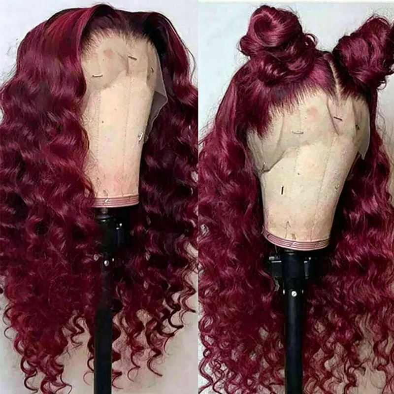 250% 13X4 Hd Transparent 99J Burgundy Loose Wave Lace Front Wigs Deep Wave Frontal Wig Colored 99J Burgundy Deep Curly Lace Front Human Hair Wigs Preplucked For Women 250% 13X4 Hd Transparent 99J Burgundy Loose Wave Lace Front Wigs Deep Wave Frontal Wig Colored 99J Burgundy Deep Curly Lace Front Human Hair Wigs Preplucked For Women