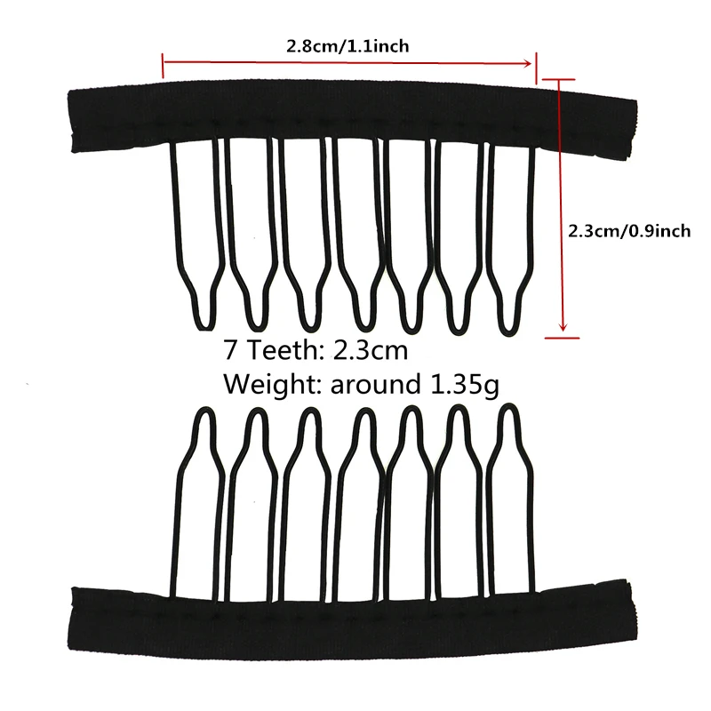 50Pcs Steel Wig Combs And Clips 4/5/6/7 Teeth Wig Comb With Cloth For Making Wig Caps Wig Secure Combs 50Pcs Steel Wig Combs And Clips 4/5/6/7 Teeth Wig Comb With Cloth For Making Wig Caps Wig Secure Combs - Image 11